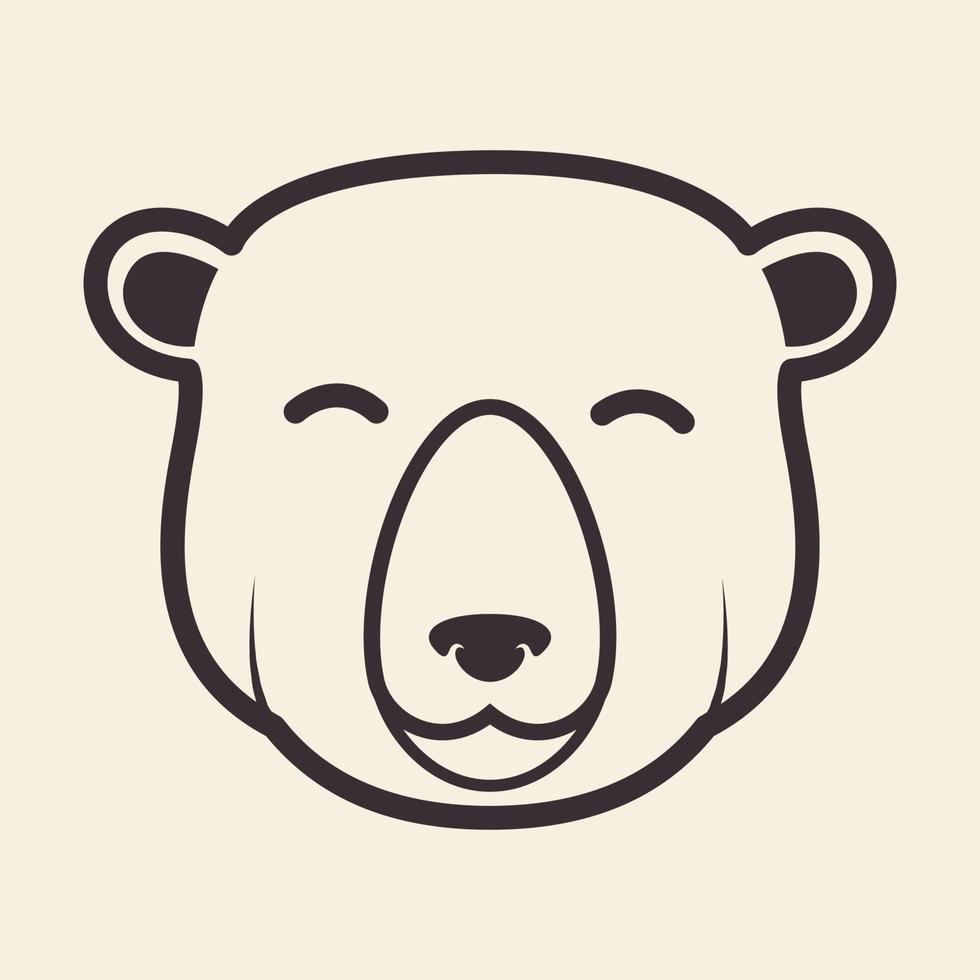 lijn hoofd beer glimlach hipster logo symbool pictogram vector grafisch ontwerp illustratie idee creatief