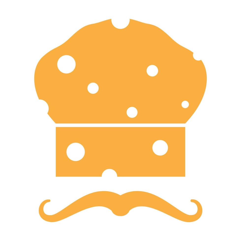 kaas vorm met chef-kok hoed logo symbool vector pictogram illustratie grafisch ontwerp
