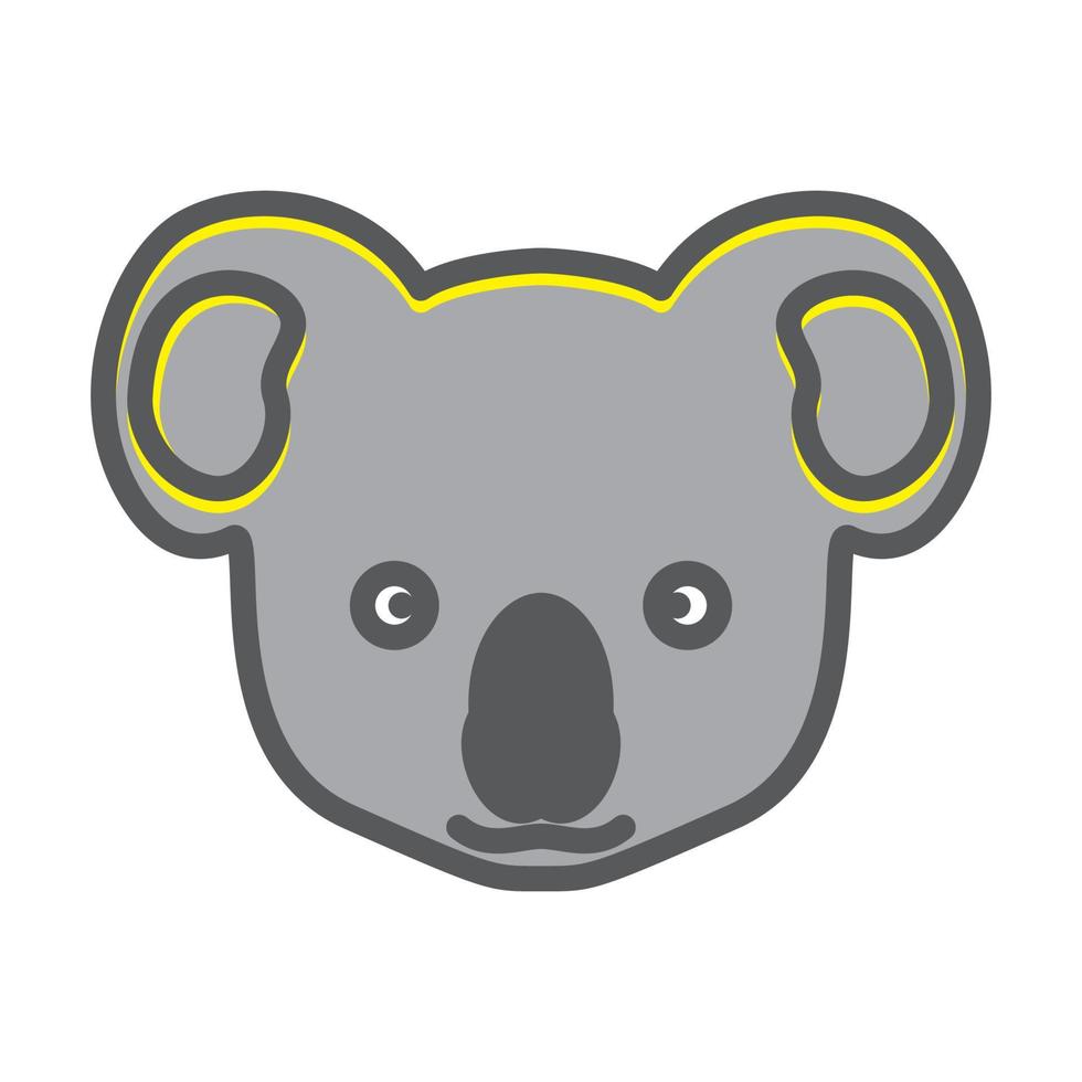 abstract hoofd cartoon schattig koala kleurrijk logo vector symbool pictogram ontwerp illustratie