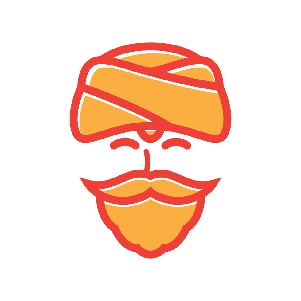 oude man met cultuur hoed Indonesisch logo vector pictogram illustratie ontwerp