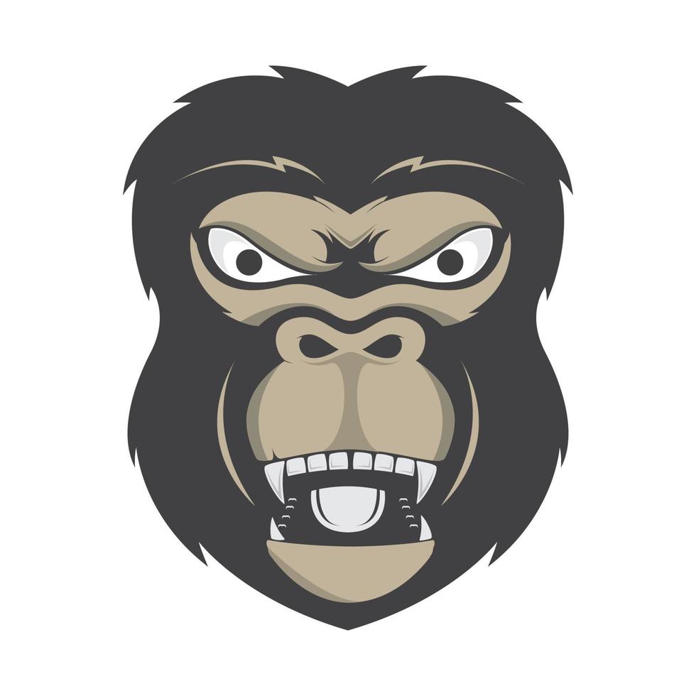 koel gezicht gorilla schreeuw logo ontwerp vector grafisch symbool pictogram teken illustratie creatief idee