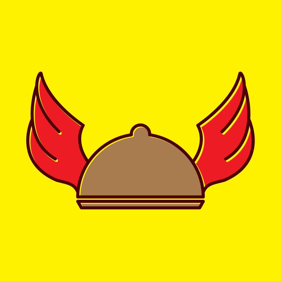 voedsel dekking met vleugels kleurrijke logo ontwerp vector pictogram symbool illustratie