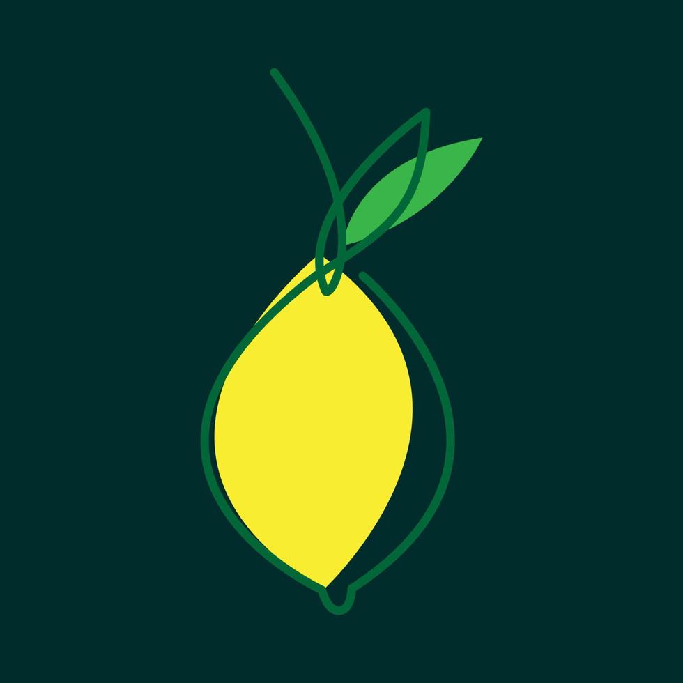 moderne lijnen kunst geel kleurrijk citroen fruit logo ontwerp vector pictogram symbool illustratie