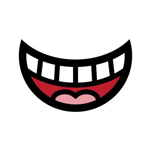 Big Happy toothy Cartoon glimlach vector pictogram