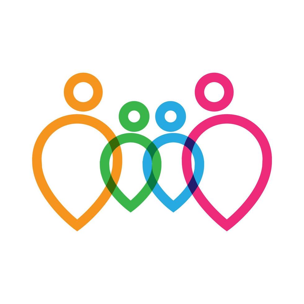 abstracte lijn eenvoudige wereldwijde familiedag logo pictogram vector modern design