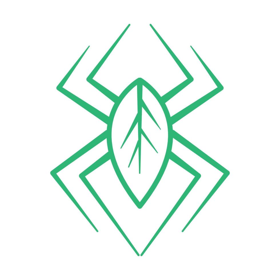 spin blad plant groen lijn kunst logo pictogram vector illustratie ontwerp