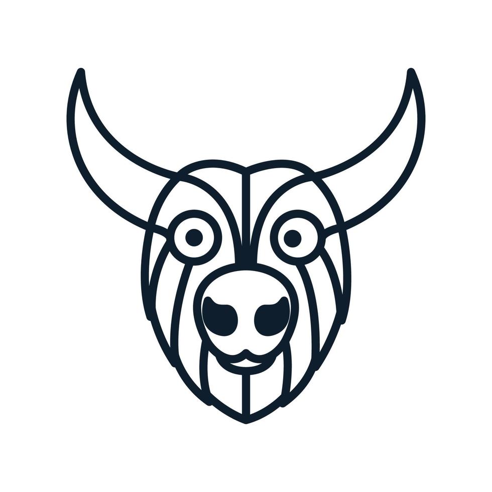 buffel of berggeit hoofd logo vector pictogram illustratie ontwerp