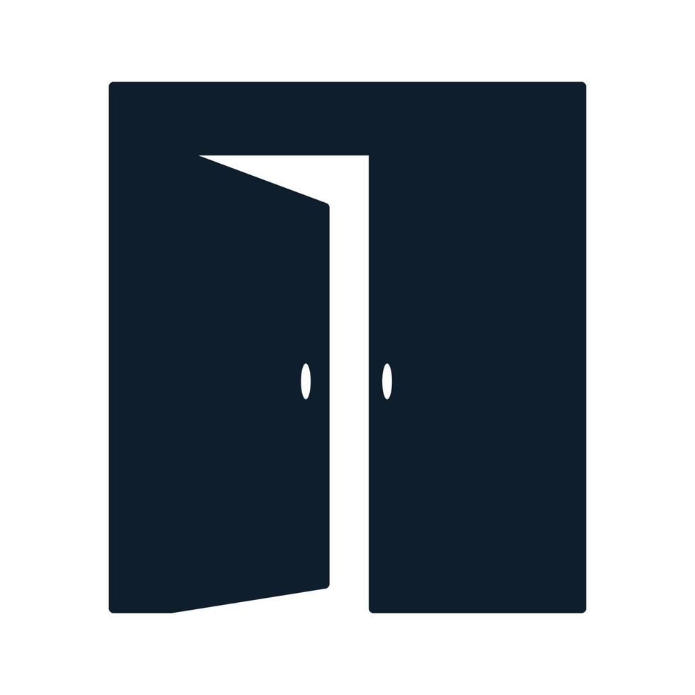 deur open huis huis silhouet logo vector pictogram illustratie ontwerp