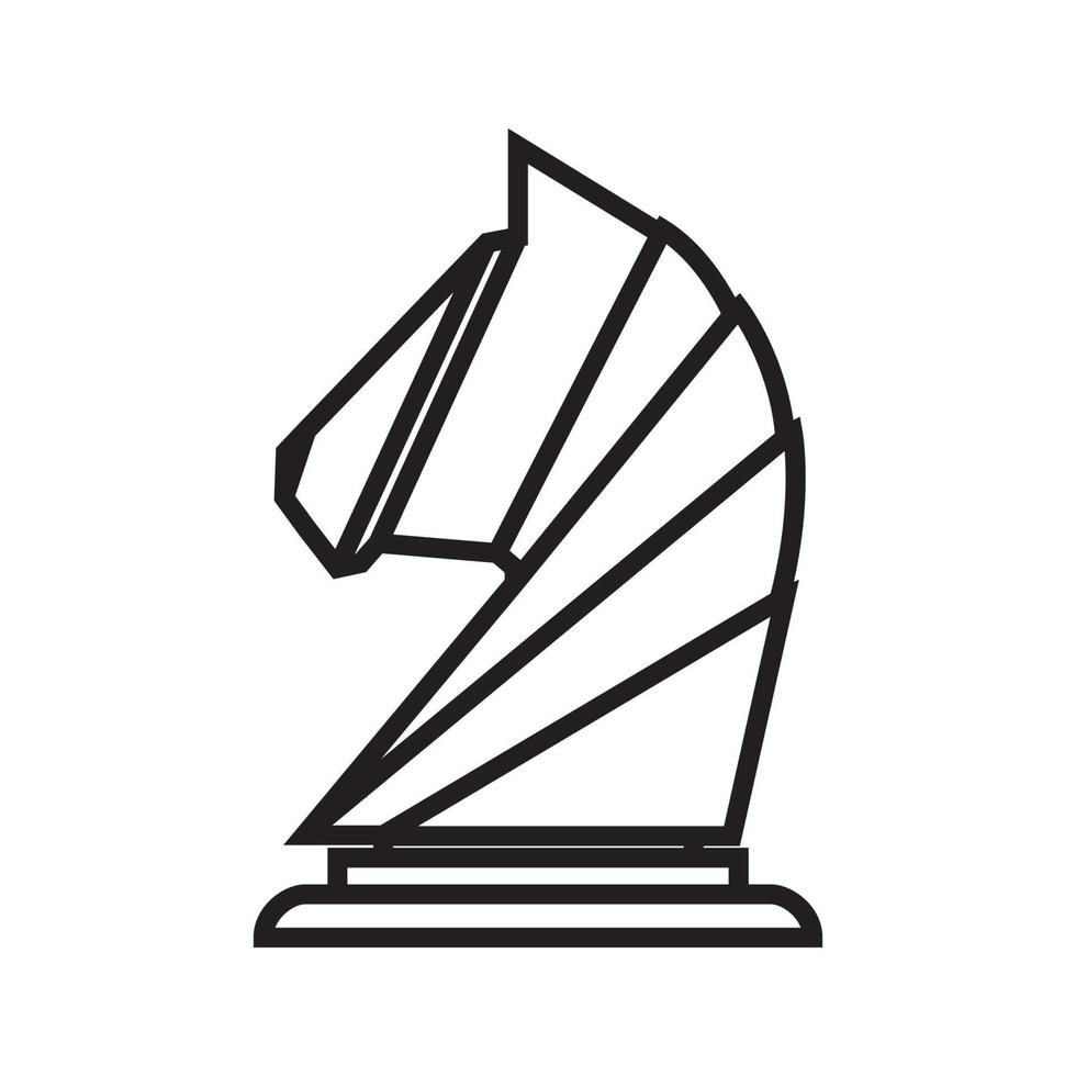 geometrische ridder schaaklijnen logo symbool pictogram vector grafisch ontwerp illustratie