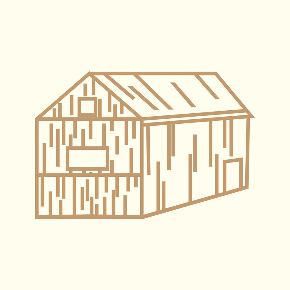 huisje huis huis lijn hipster vintage logo vector pictogram illustratie ontwerp