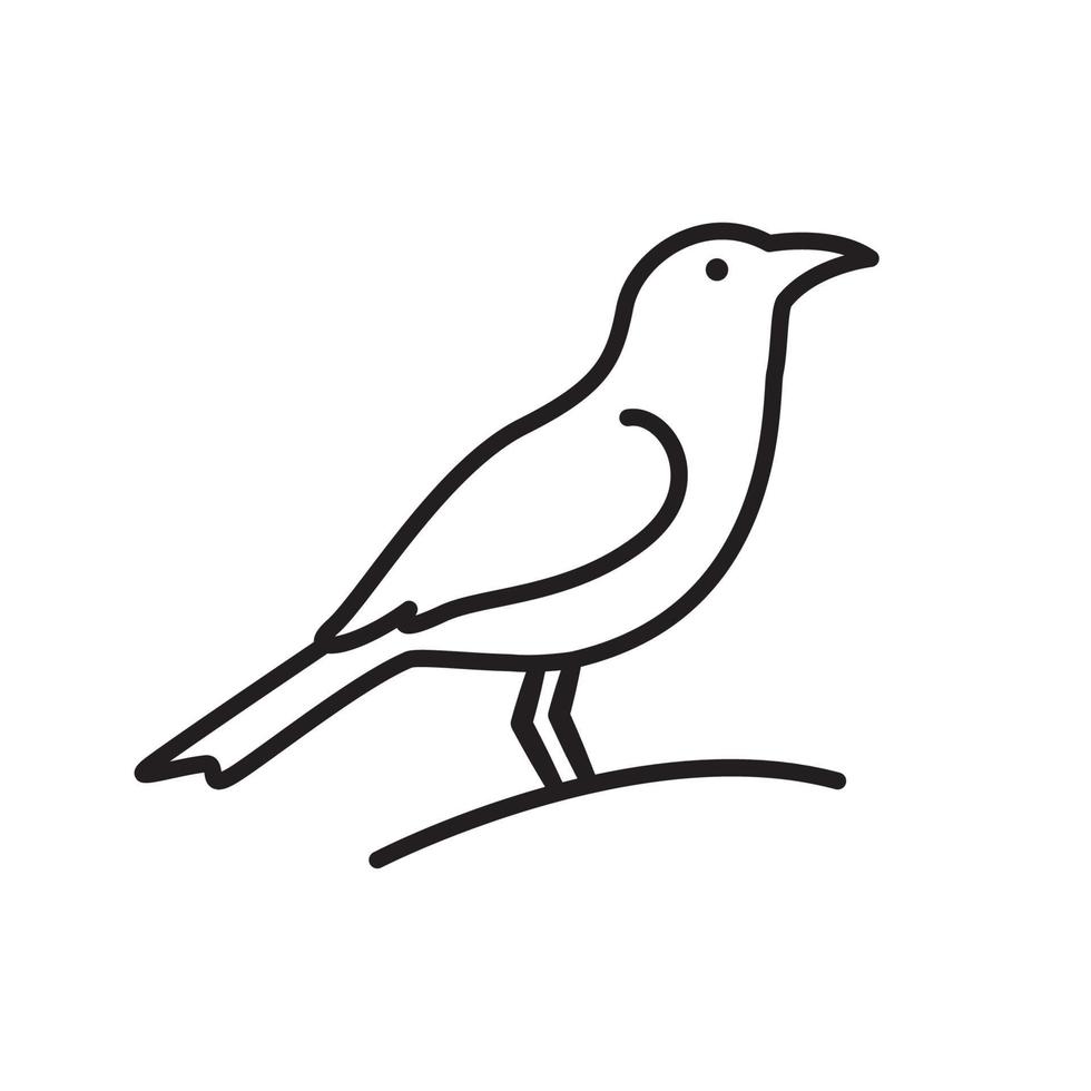 kleine vogel lijn eenvoudig logo ontwerp vector grafisch symbool pictogram teken illustratie creatief idee
