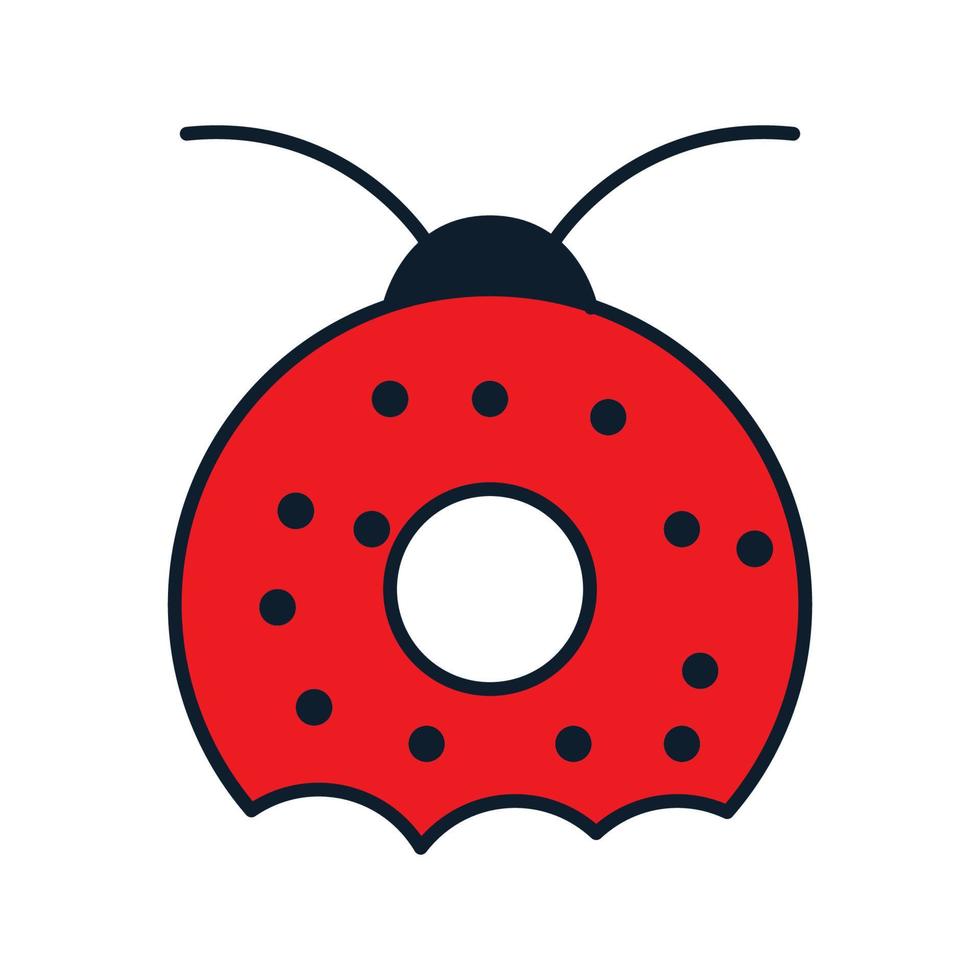 dierlijk insect insect met donuts logo vector pictogram illustratie ontwerp
