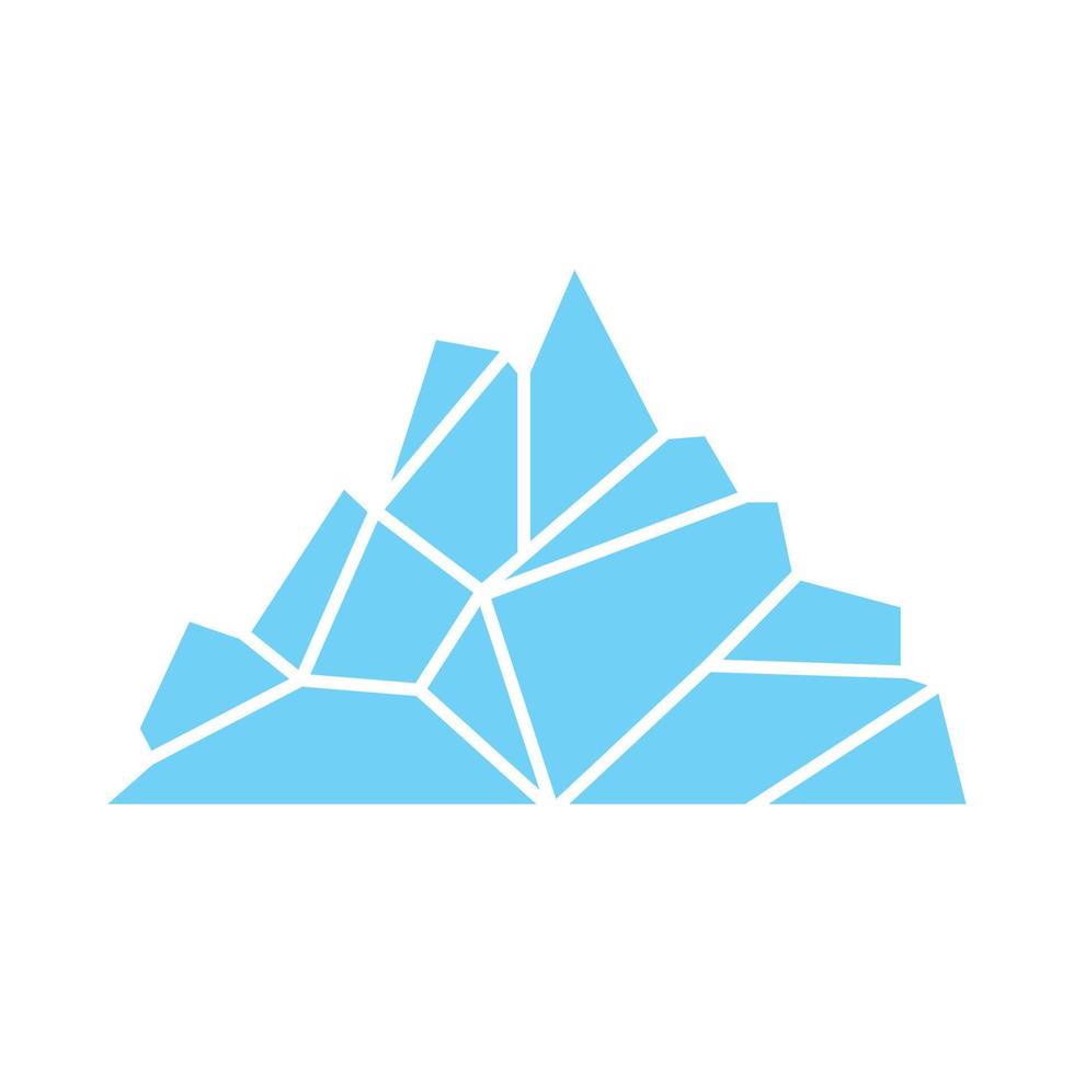 platte blauwe moderne ijsberg logo vector pictogram symbool grafisch ontwerp illustratie