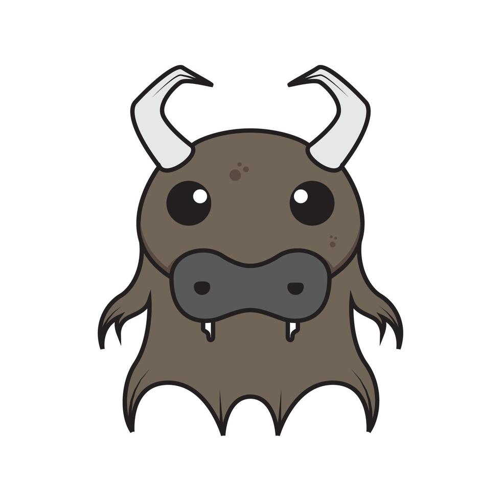 spook koe gezicht logo ontwerp vector grafisch symbool pictogram teken illustratie creatief idee