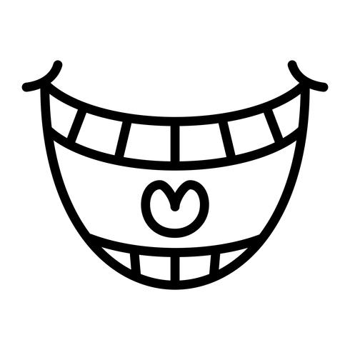 Big Happy toothy Cartoon glimlach vector pictogram