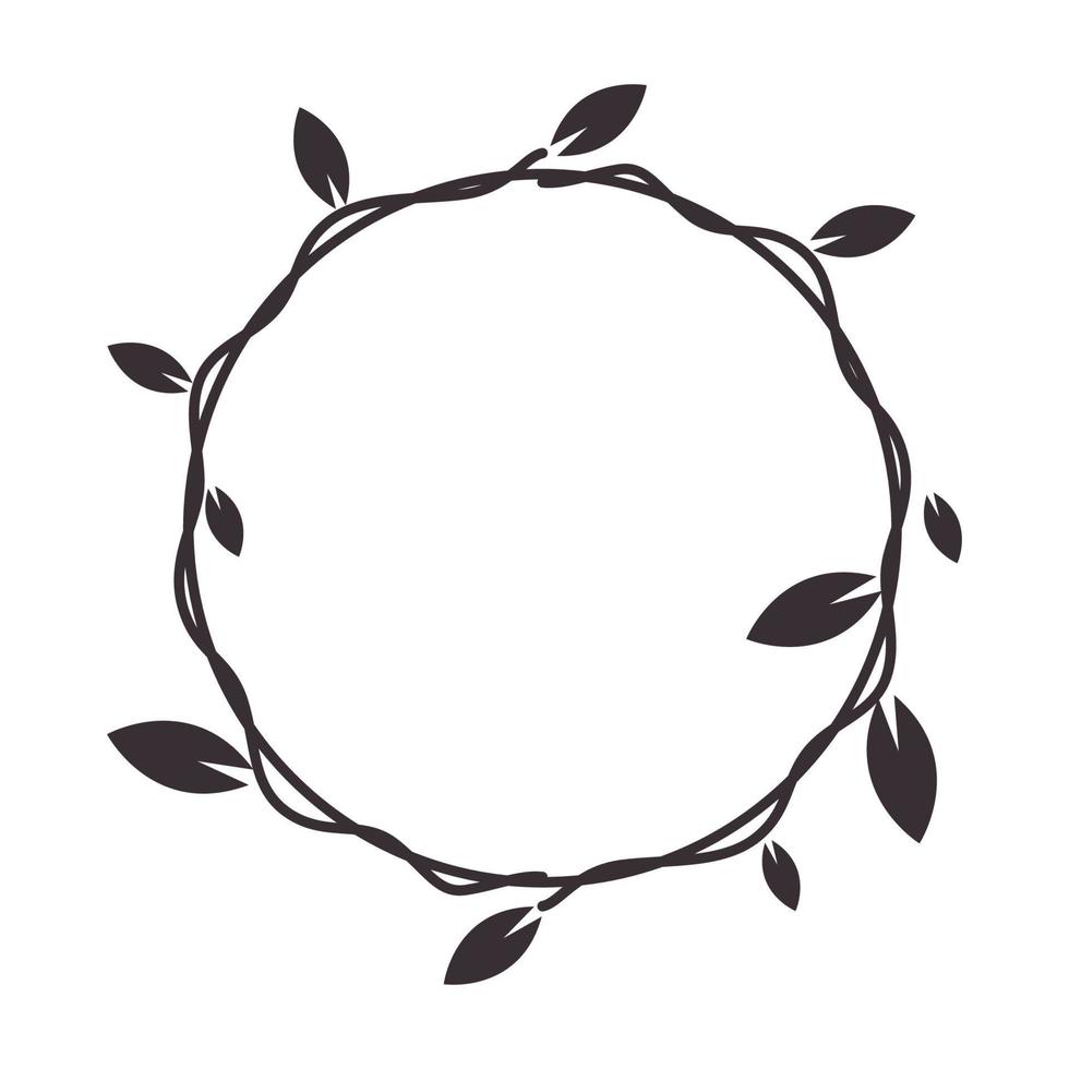 hipster wijnstokken blad cirkel logo symbool vector pictogram illustratie grafisch ontwerp