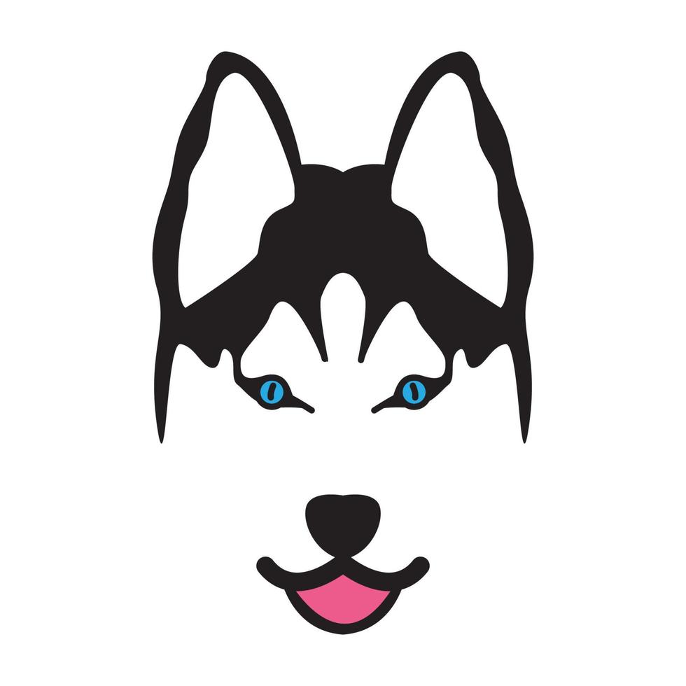 moderne vorm hoofd hond Siberische husky of wolf logo vector pictogram illustratie ontwerp