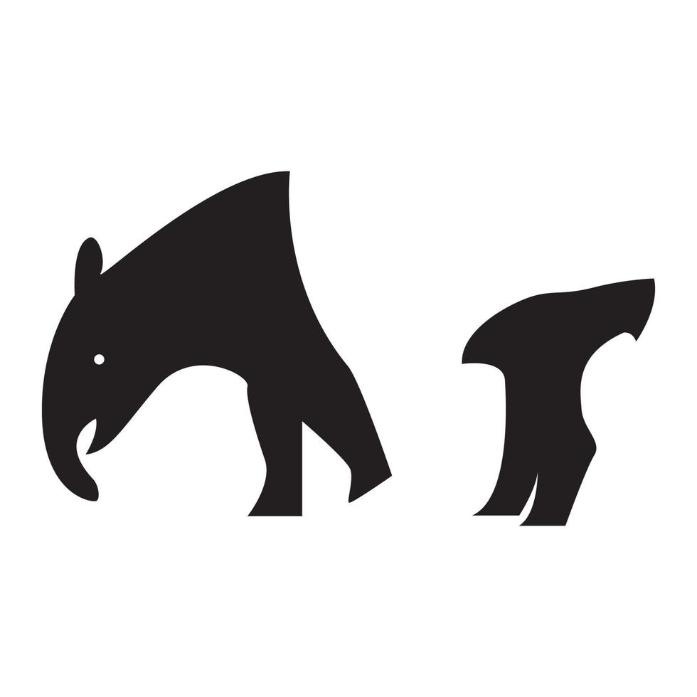 moderne vorm dier tapir logo vector pictogram illustratie ontwerp