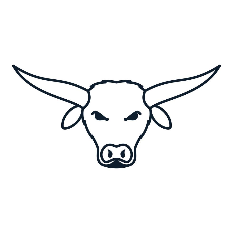 hoofd buffel lijn overzicht hipster vintage logo vector pictogram illustratie