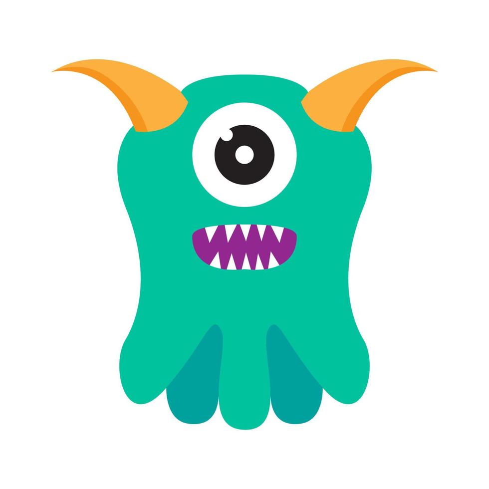 kleurrijk monster met één oog logo symbool pictogram vector grafisch ontwerp illustratie