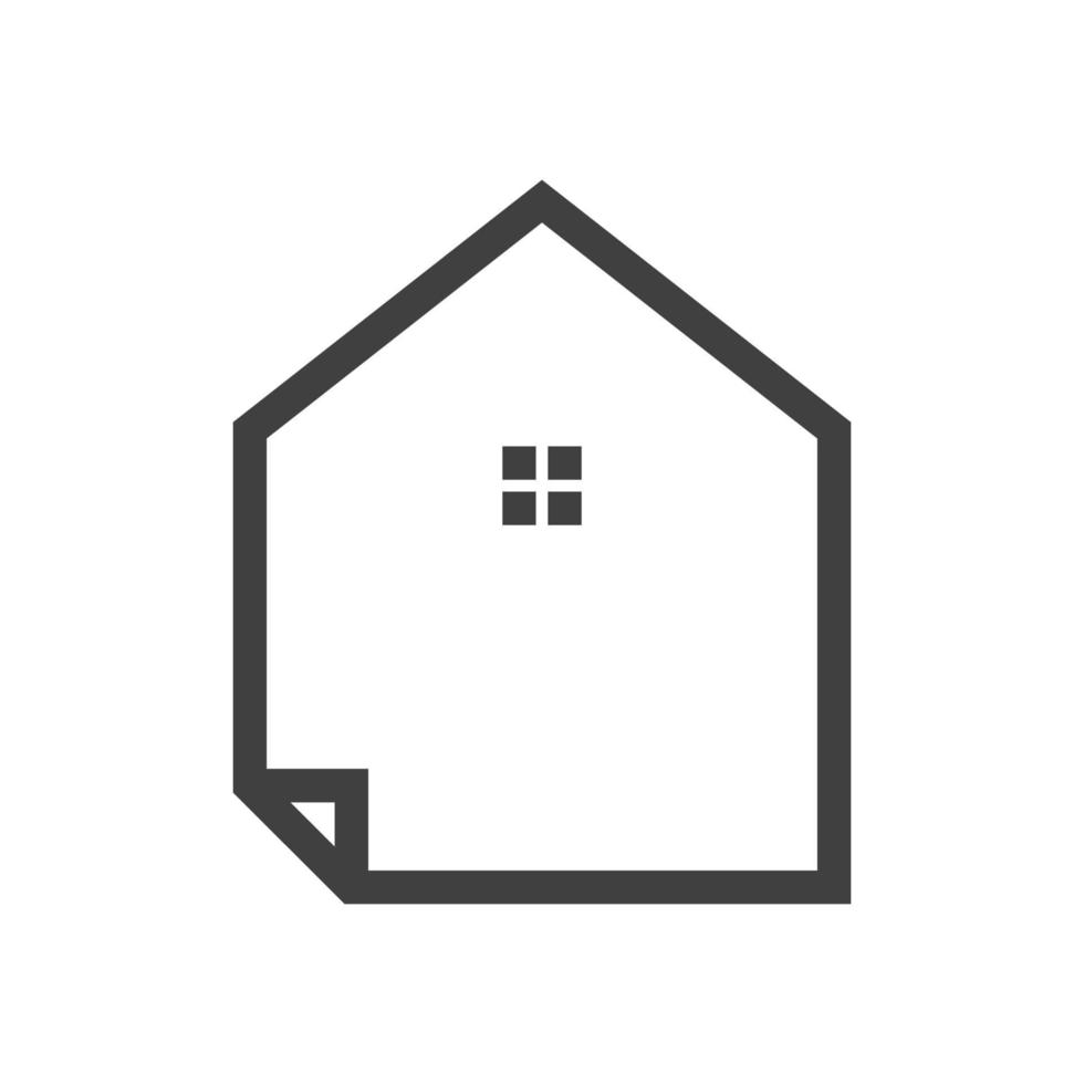 papieren documentbestand met huis eenvoudig logo symbool pictogram vector grafisch ontwerp illustratie idee creatief