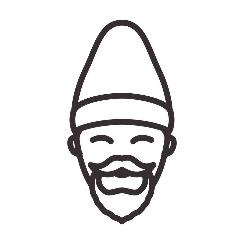 lijnen hipster hoofd grootvader logo vector pictogram illustratie ontwerp