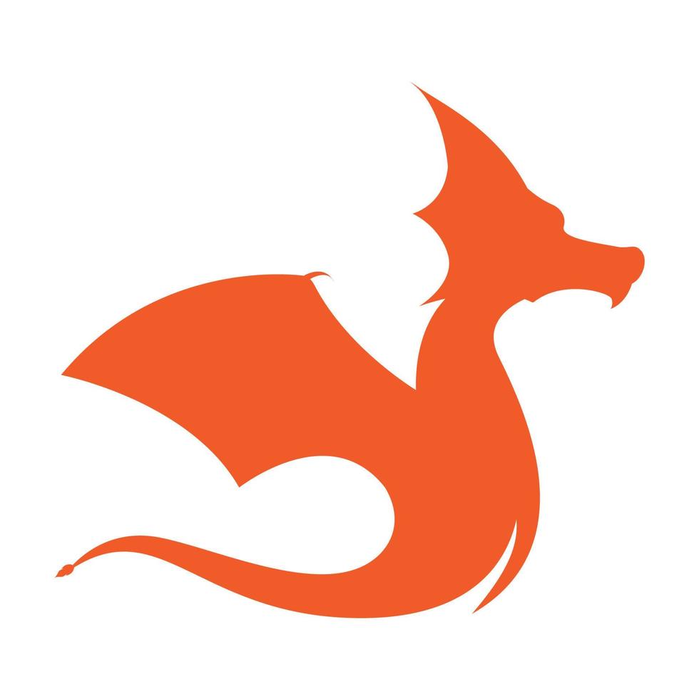 oranje draak plat modern logo vector symbool pictogram ontwerp grafische afbeelding