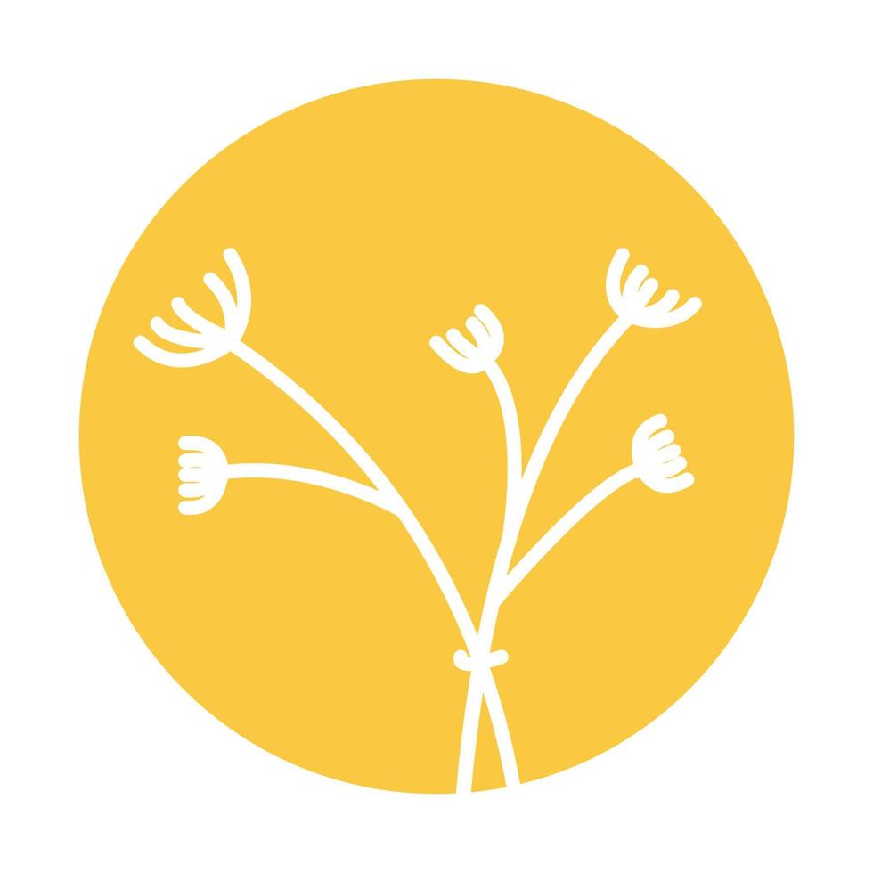 lijnen bloem paardebloem met zonsondergang logo vector symbool pictogram ontwerp illustratie