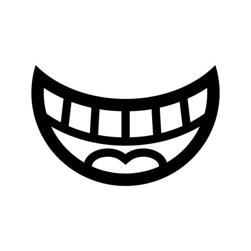 Big Happy toothy Cartoon glimlach vector pictogram