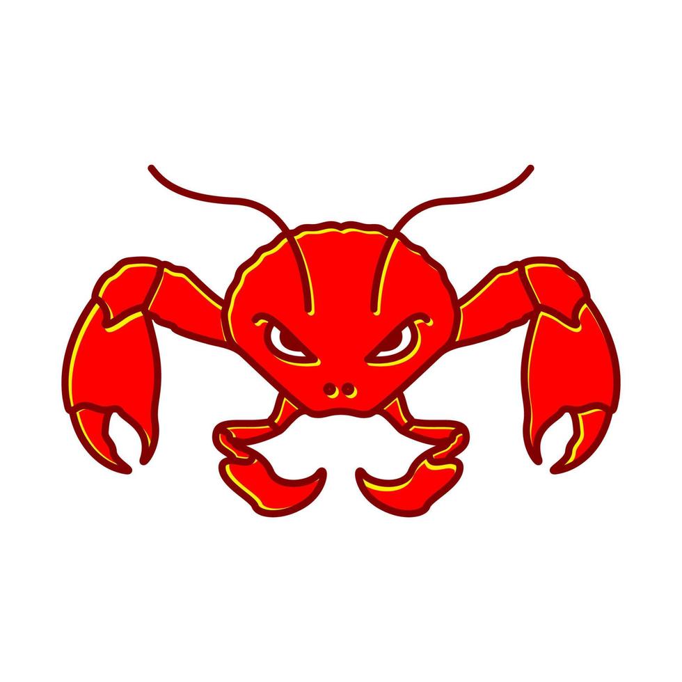 kleurrijke cartoon krabben boos logo ontwerp vector pictogram symbool illustratie