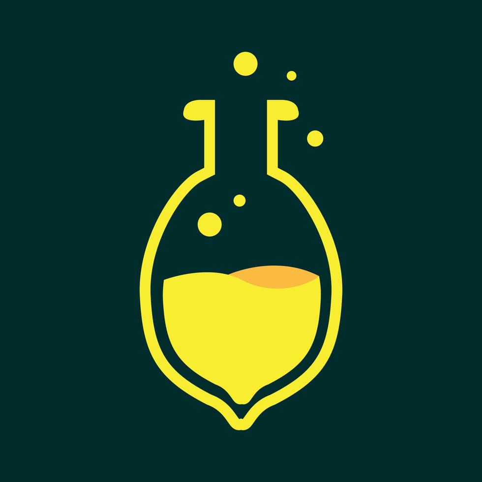 fruit citroen vers lab logo ontwerp vector symbool pictogram illustratie