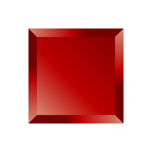 Rode afgeschuinde vierkante knop vector