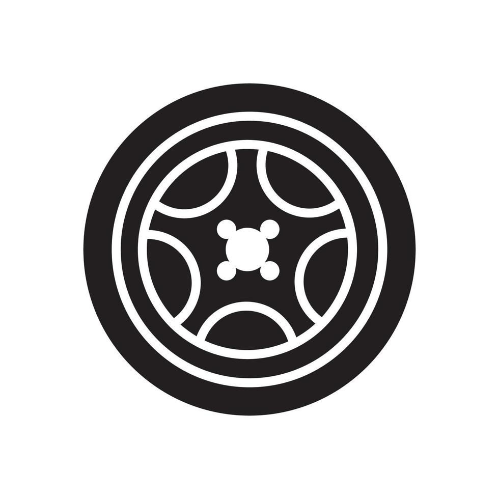eenvoudig zwart wiel auto logo symbool pictogram vector grafisch ontwerp illustratie idee creatief