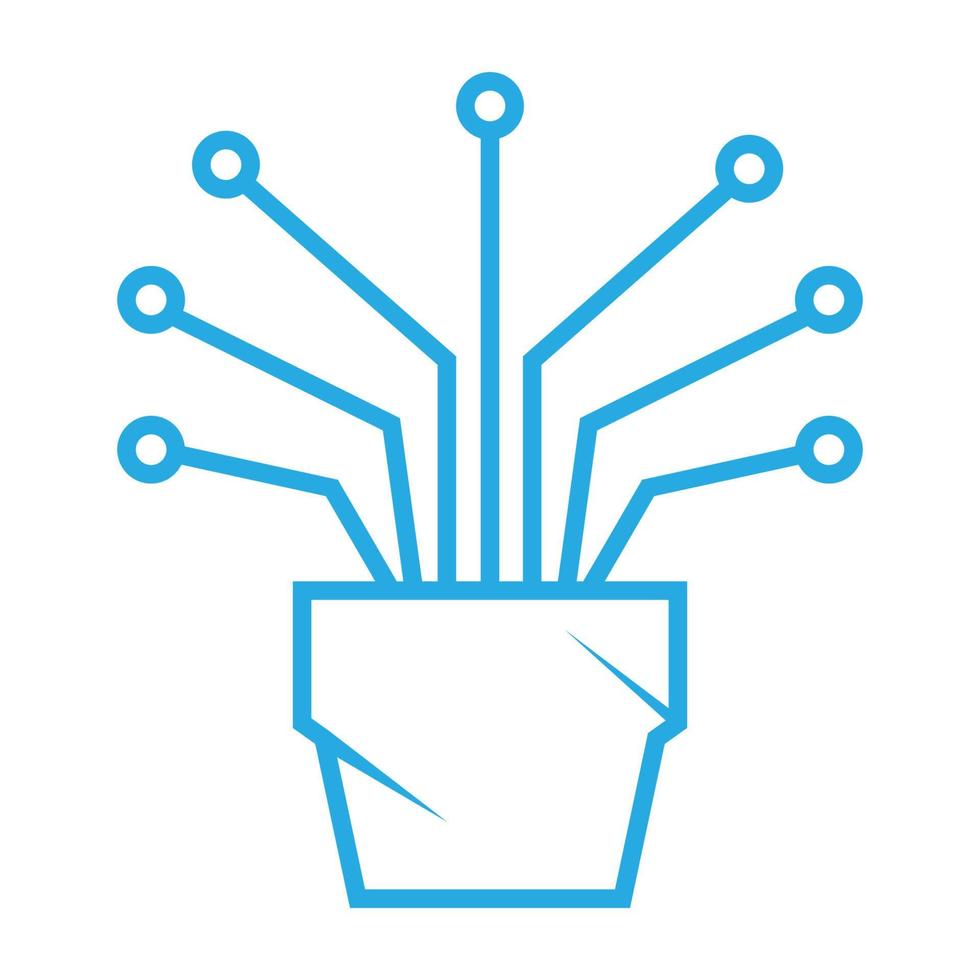 plant tech tuinieren logo symbool vector pictogram illustratie grafisch ontwerp