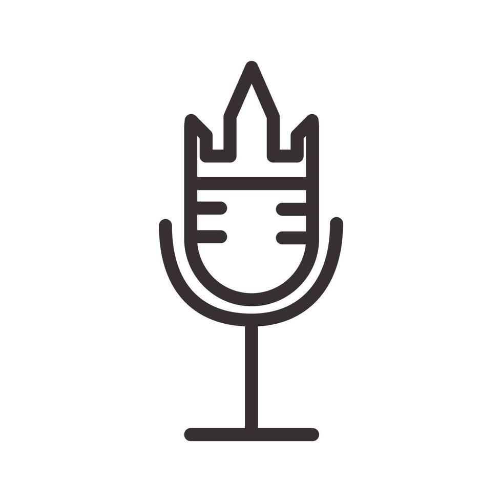 kroon met microfoon logo vector symbool pictogram ontwerp illustratie