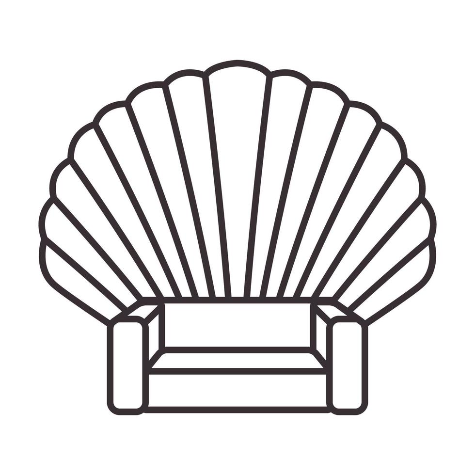 lijnen bank met shell logo symbool pictogram vector grafisch ontwerp illustratie