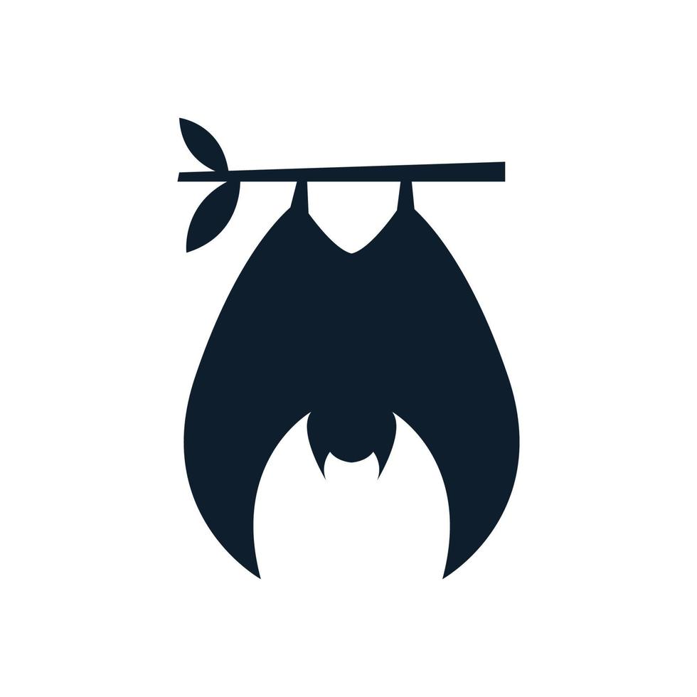 dier vleermuis silhouet slaap logo vector pictogram illustratie ontwerp