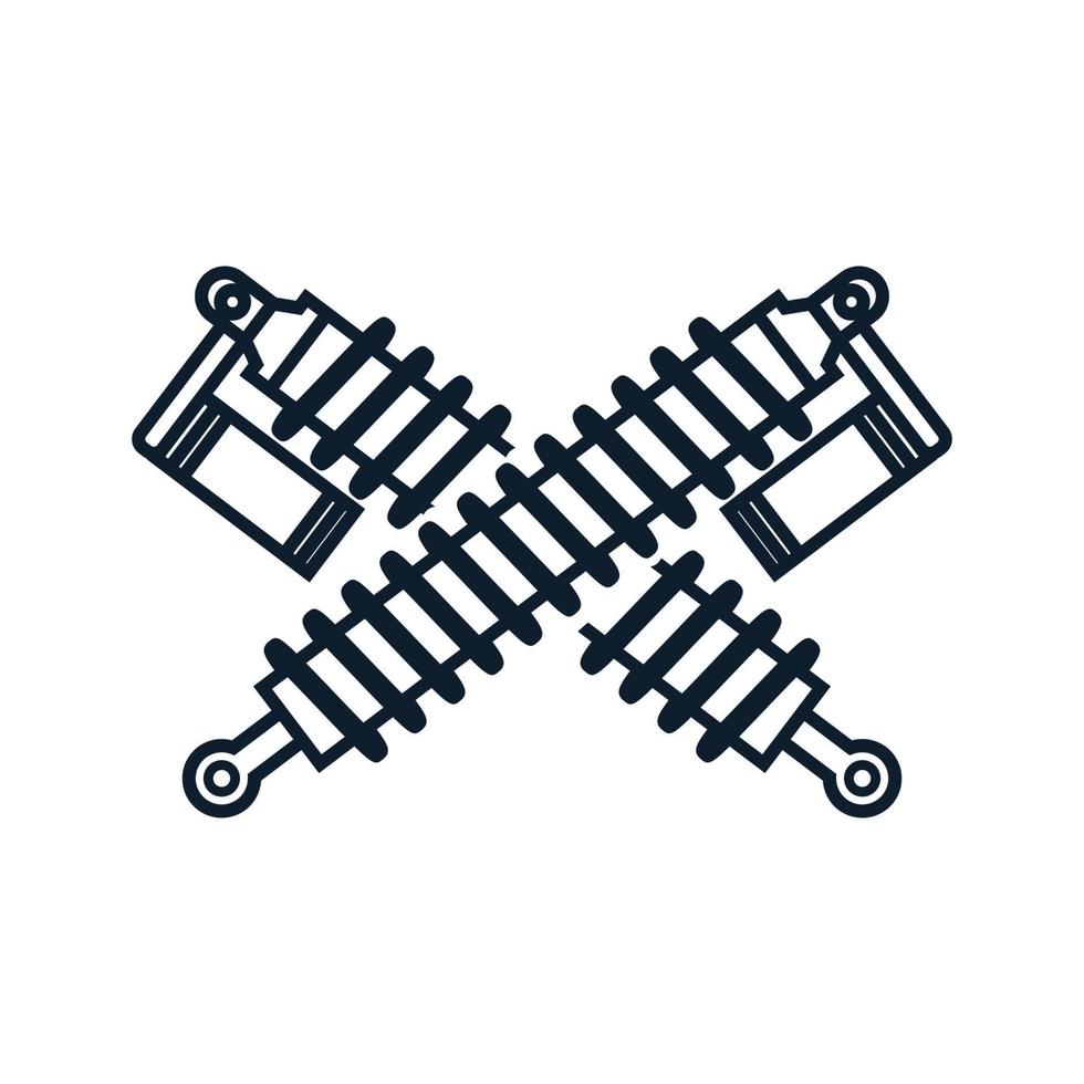 eenvoudige schokbreker automotive logo vector pictogram illustratie ontwerp
