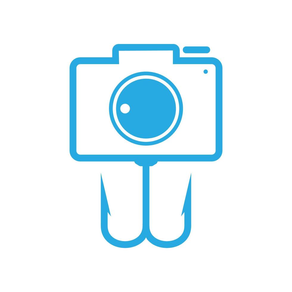 vishaak met camera logo symbool pictogram vector grafisch ontwerp illustratie idee creatief