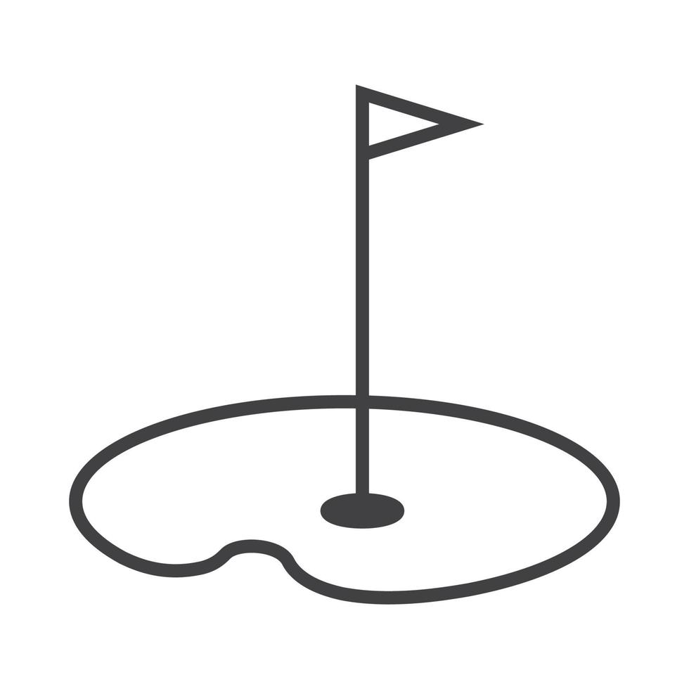 golf vlag paal lijnen logo symbool vector pictogram illustratie grafisch ontwerp