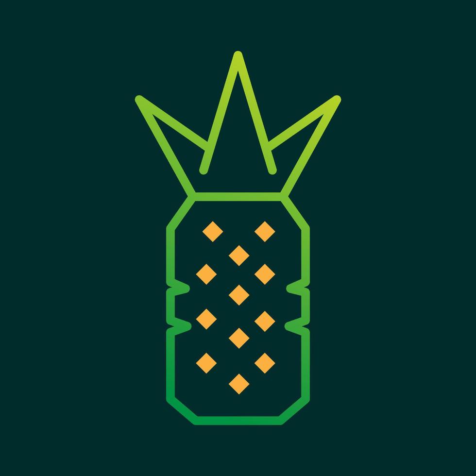 geometrische lijnen kunst kleurrijke ananas logo ontwerp vector symbool pictogram illustratie
