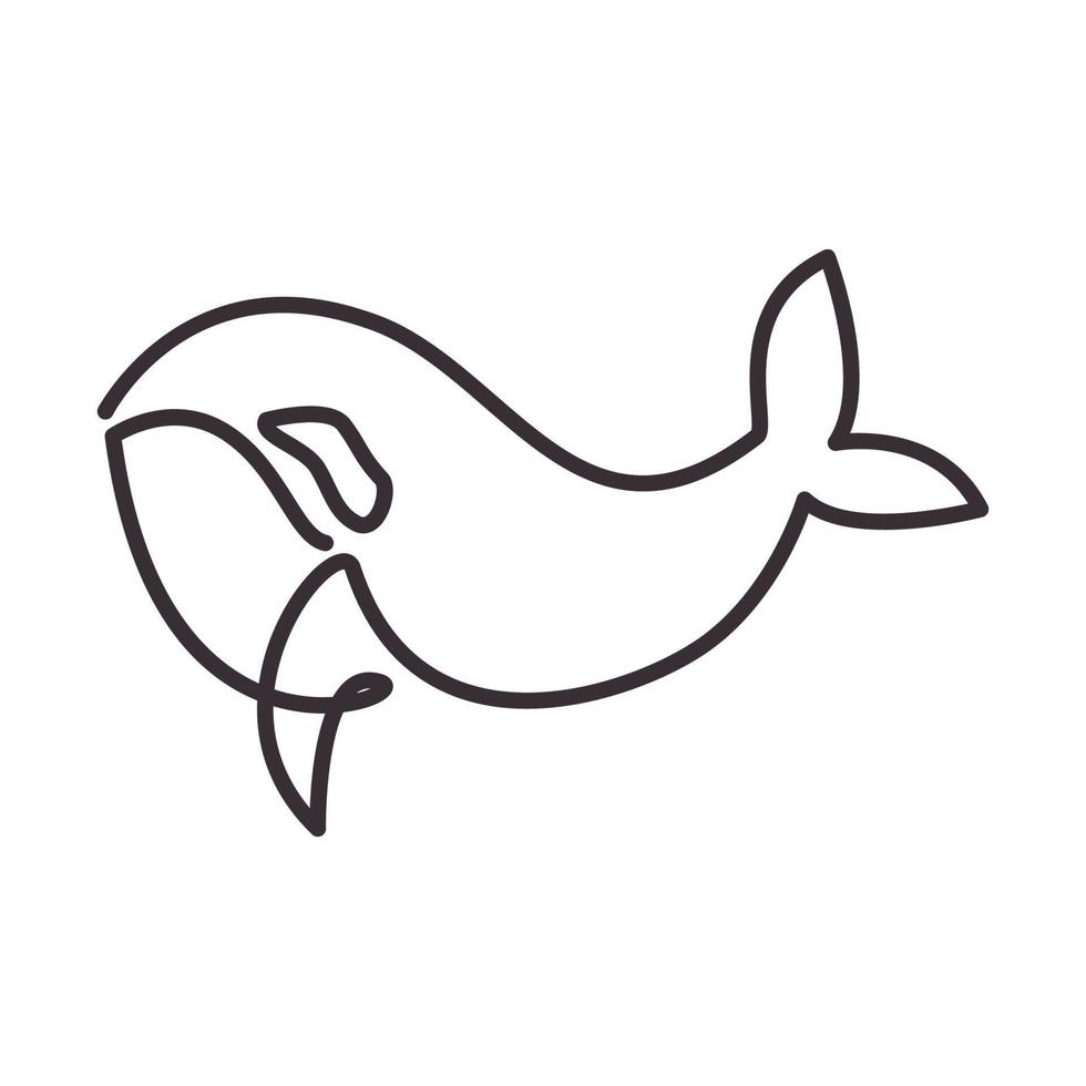 lijnen kunst orka walvis logo symbool pictogram vector grafisch ontwerp illustratie