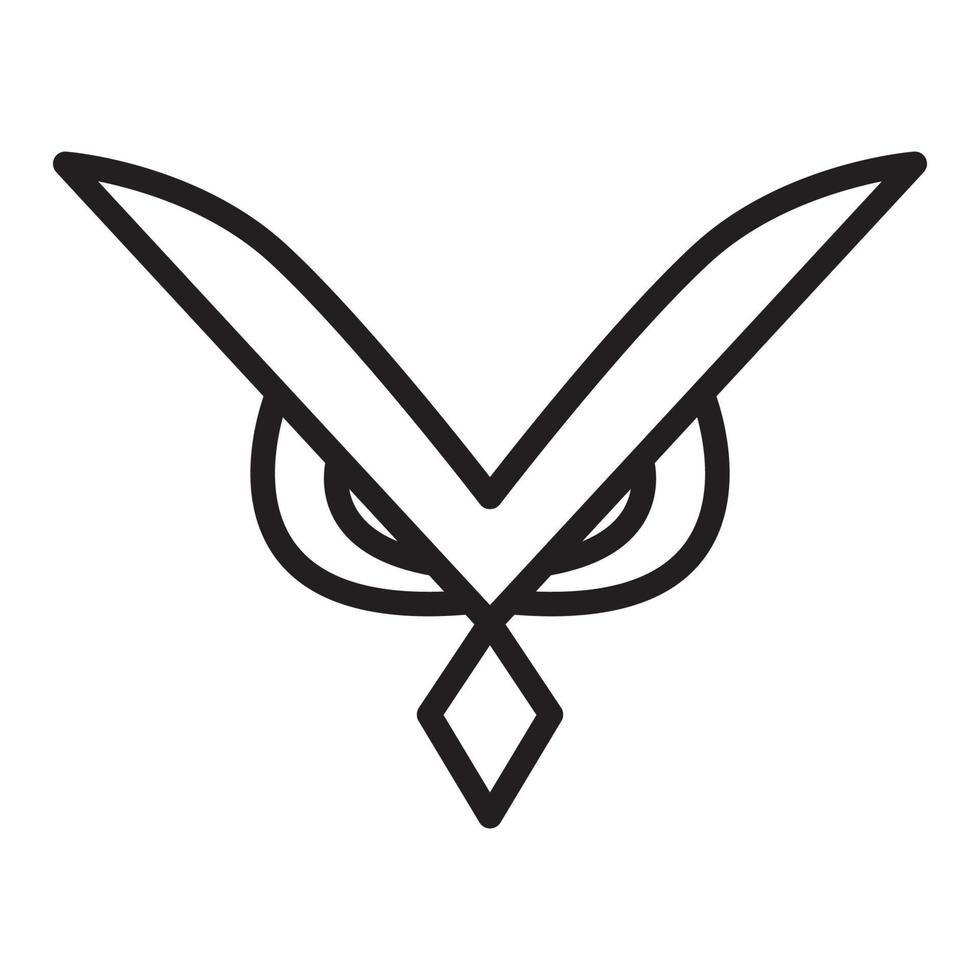 lijnen modern hoofd vorm uil logo vector pictogram illustratie ontwerp