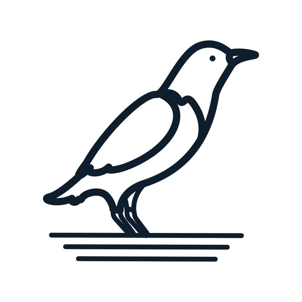minimalistische vogel lijn modern logo pictogram vectorillustratie vector