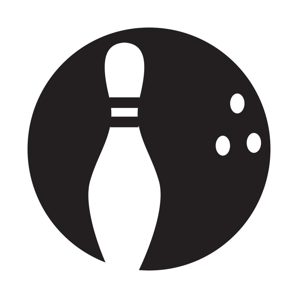 silhouet bal bowlen met pin bowling logo vector symbool pictogram ontwerp illustratie