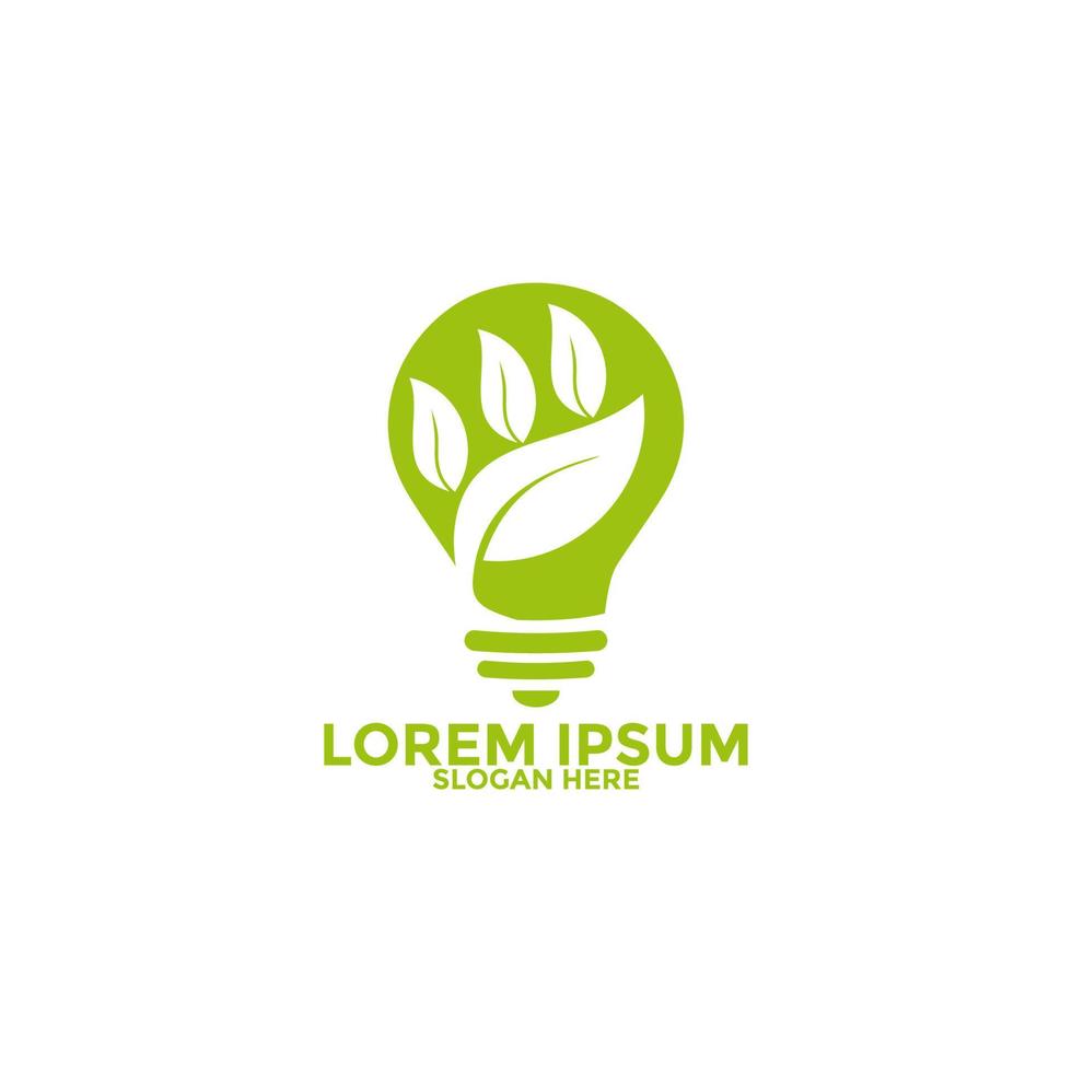 lamp logo ontwerp, groene bol vector sjabloon