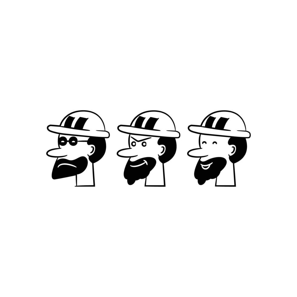 handgetekende ingenieur avatars vector