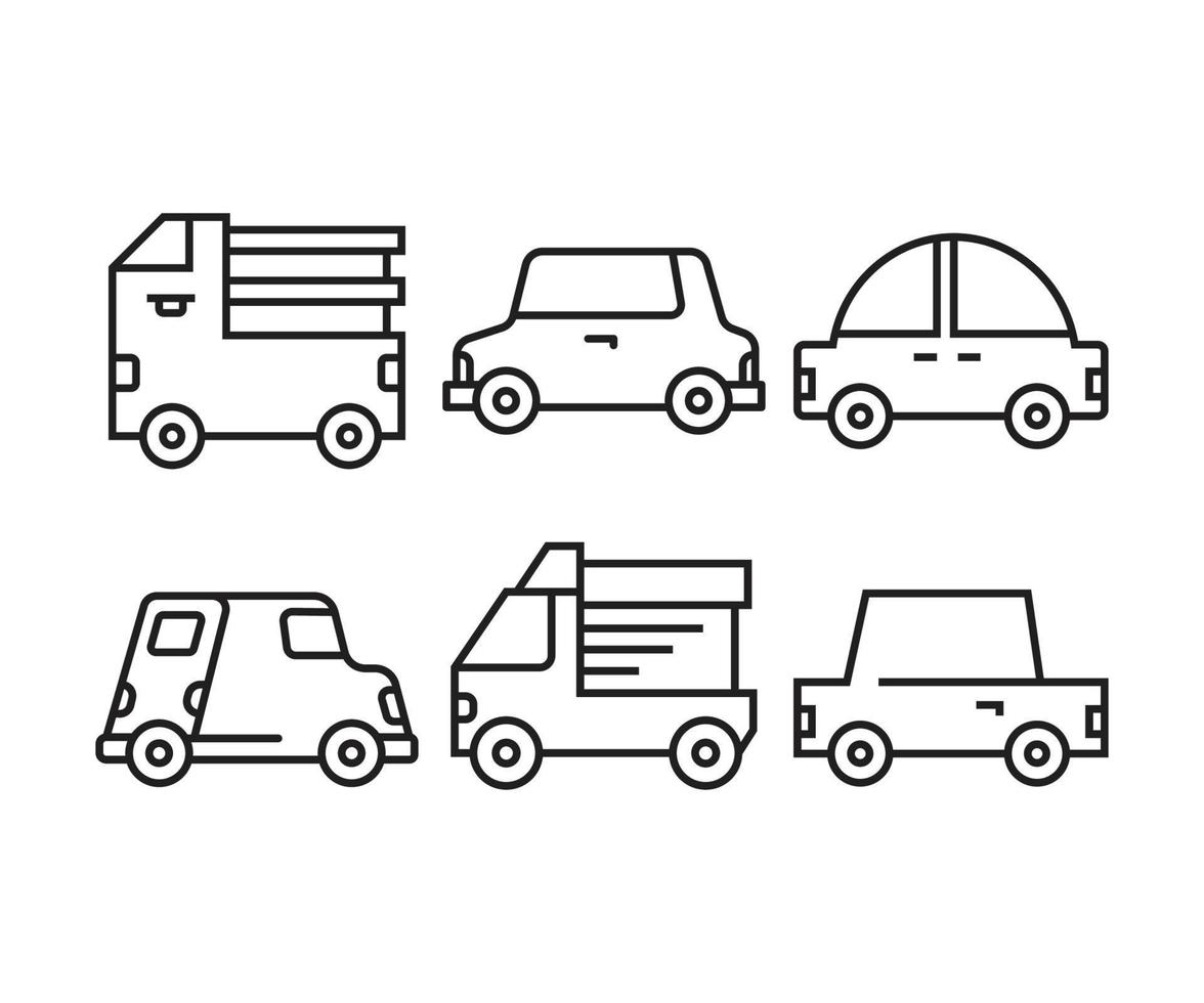 auto en vrachtwagen iconen vector illustratie