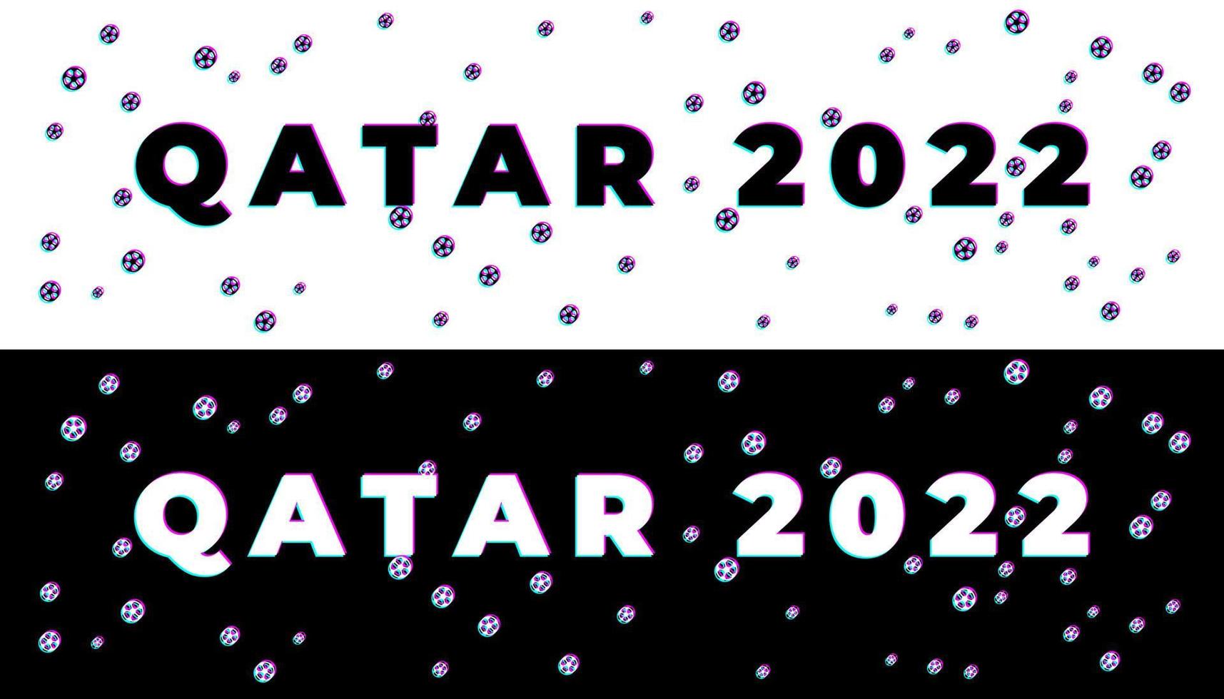 voetbal qatar 2022 toernooi glitch achtergrond. vector illustratie voetbal patroon voor banner, kaart, website. bordeaux kleur nationale vlag qatar wereldbeker 2022