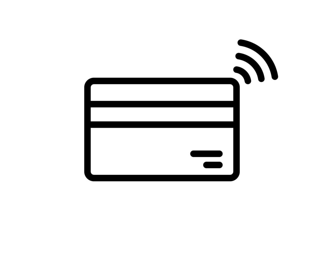 rfid betaling vector lijn pictogram. Creditcard / betaalkaart. contactloos betalen met creditcard.